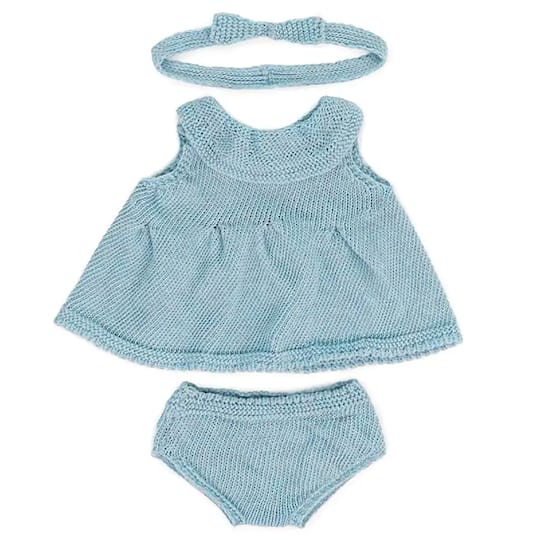 Miniland knitted Outfit Dress & Headband Set for Doll